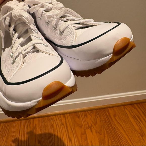 New Converse Run Star Hike Leather White Women's Platform Sneakers A04293C Sz 7 - Picture 8 of 12